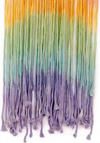 img 1 attached to Handmade Rainbow Macrame Wall Hanging - 16” W X 30” L Bohemian Home Décor For Bedroom, Living Room & Apartment