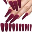 100pc full cover matte coffin press on false nails - loveourhome ballerina artificial fingernails for manicure and nail decor - available in 10 sizes logo
