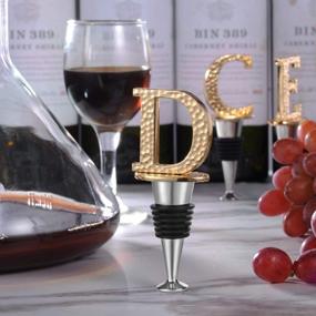 img 2 attached to Elegant Monogram Wine Stopper - Letter D, Gold Finish | Perfect Gift For Kitchen Decor & Weddings