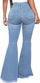 img 3 attached to Chic And Edgy: CutieLove Women'S High-Waisted Ripped Bell Bottom Jeans
