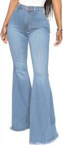 img 4 attached to Chic And Edgy: CutieLove Women'S High-Waisted Ripped Bell Bottom Jeans