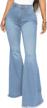 chic and edgy: cutielove women's high-waisted ripped bell bottom jeans logo