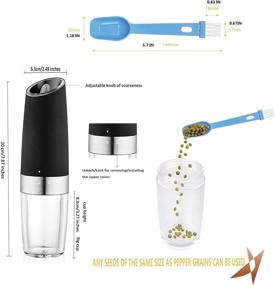 img 3 attached to Experience Convenient And Effortless Seasoning With UMIKAkitchen Electric Pepper Grinder/Salt Grinder With Blue Light & Adjustable Thickness