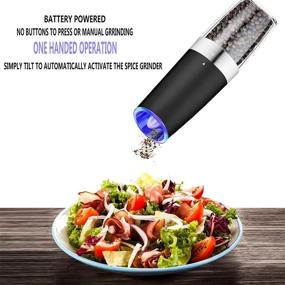 img 1 attached to Experience Convenient And Effortless Seasoning With UMIKAkitchen Electric Pepper Grinder/Salt Grinder With Blue Light & Adjustable Thickness