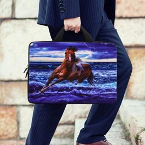 img 3 attached to 🐎 iColor 14-15.6 Inch Laptop Handle Bag: Protective Neoprene Sleeve for Dell Lenovo Toshiba HP Chromebook ASUS Acer Horse ICB-04