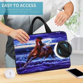 img 1 attached to 🐎 iColor 14-15.6 Inch Laptop Handle Bag: Protective Neoprene Sleeve for Dell Lenovo Toshiba HP Chromebook ASUS Acer Horse ICB-04