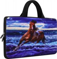 🐎 icolor 14-15.6 inch laptop handle bag: protective neoprene sleeve for dell lenovo toshiba hp chromebook asus acer horse icb-04 logo