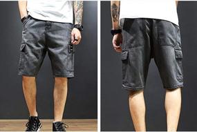 img 2 attached to LONGBIDA Men'S Loose Fit Denim Cargo Shorts With Multi Pockets