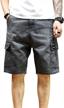 longbida men's loose fit denim cargo shorts with multi pockets logo