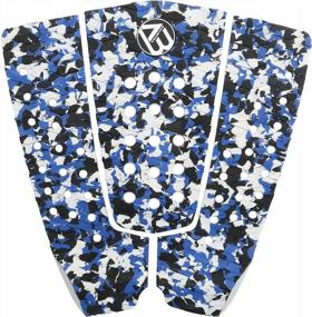 img 4 attached to Premium 5-Piece EVA Traction Pads With Kicker For Skimboards, Surfboards, Fun Boards, And Fish Boards - Navy Blue Gray AQUBONA
