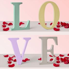 img 4 attached to Spread Love With FUN LITTLE TOYS Wooden Letters - Perfect Valentines Day Decorations For Home And Weddings