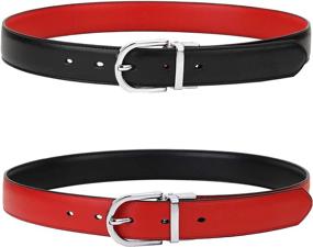 img 3 attached to Falari Reversible Genuine Leather 6027 RED M Women's Accessories : Belts