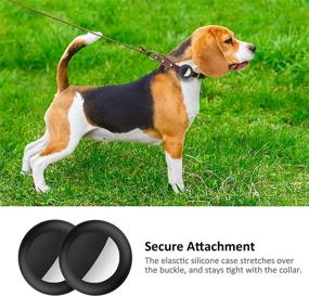 img 2 attached to 🔗 2022 Airtag Cat Collar Holder: Compatible with Apple Airtag GPS Tracker, Waterproof Case Cover for Cat Dog Pet Collar - 2Pack (2 Black)