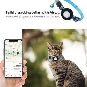 img 1 attached to 🔗 2022 Airtag Cat Collar Holder: Compatible with Apple Airtag GPS Tracker, Waterproof Case Cover for Cat Dog Pet Collar - 2Pack (2 Black)