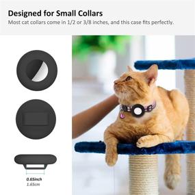 img 3 attached to 🔗 2022 Airtag Cat Collar Holder: Compatible with Apple Airtag GPS Tracker, Waterproof Case Cover for Cat Dog Pet Collar - 2Pack (2 Black)