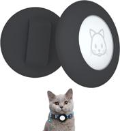 🔗 2022 airtag cat collar holder: compatible with apple airtag gps tracker, waterproof case cover for cat dog pet collar - 2pack (2 black) логотип