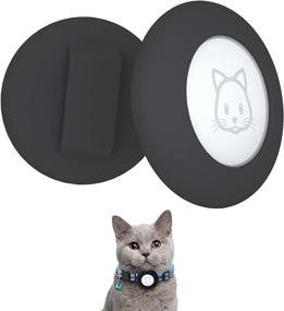 img 4 attached to 🔗 2022 Airtag Cat Collar Holder: Compatible with Apple Airtag GPS Tracker, Waterproof Case Cover for Cat Dog Pet Collar - 2Pack (2 Black)