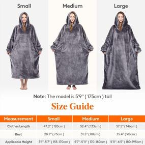 img 3 attached to Warm And Cozy Lifewit Wearable Blanket Hoodie With Sleeves And Pockets - Grey For Men And Women
