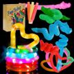 satkago 12pcs pop fidget tubes glow in the dark party supplies, led light up fidget toys pack party favors for kids (6pcs 29mm glowing pop tubes + 3pcs 29mm crocodile pop tubes + 3pcs 19mm pop tubes) logo