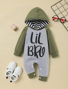 img 3 attached to Newborn And Toddler Baby Boy Clothes Set: Little Brother Romper And Big Brother Hoodie Outfits By Itkidboy