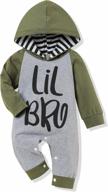 newborn and toddler baby boy clothes set: little brother romper and big brother hoodie outfits by itkidboy logo