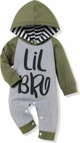 img 4 attached to Newborn And Toddler Baby Boy Clothes Set: Little Brother Romper And Big Brother Hoodie Outfits By Itkidboy