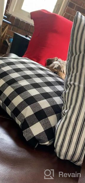 img 1 attached to 2-Pack Grey & White Checker Plaid Gingham Throw Pillow Covers - Farmhouse Classic Rustic Decor For 18X18 Inch Cushions review by Jason Laney