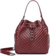 evalulu quilted shoulder sheepskin leather women's handbags & wallets : totes logo