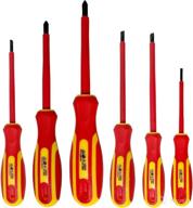 🔧 6-piece insulated screwdriver set by sunplux - 1000 volts, magnetic tip for electricians, includes 4 slotted & 2 philips screwdrivers; plastic supporter included логотип