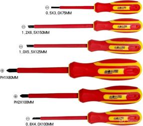 img 3 attached to 🔧 6-Piece Insulated Screwdriver Set by Sunplux - 1000 Volts, Magnetic Tip for Electricians, Includes 4 Slotted & 2 Philips Screwdrivers; Plastic Supporter Included