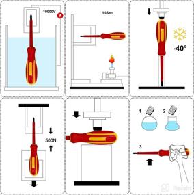 img 2 attached to 🔧 6-Piece Insulated Screwdriver Set by Sunplux - 1000 Volts, Magnetic Tip for Electricians, Includes 4 Slotted & 2 Philips Screwdrivers; Plastic Supporter Included