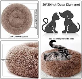 img 1 attached to Comfy and Cozy Cat Beds for Indoor Cats - 24 Inch Round Donut Washable Cat Bed with Fluffy Self-Warming Cushion for Small Dogs and Kittens - Non-Slip Design