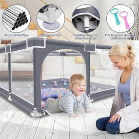 img 2 attached to Playpen Playard Activity Anti Slip Breathable Kids' Home Store best: Nursery Furniture