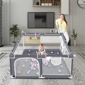 img 3 attached to Playpen Playard Activity Anti Slip Breathable Kids' Home Store best: Nursery Furniture