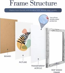 img 2 attached to Набор из 6 деревенских белых рамок для фотографий в фермерском стиле - узор из состаренного дерева со стеклом высокой четкости для настольного и настенного дисплея с фотографиями 4X6 - идеально подходит для домашнего декора