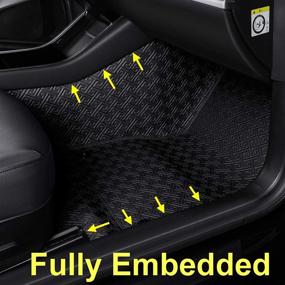 img 3 attached to 🚗 INCH EMPIRE Floor Liner Fit for Tesla Model 3 2017-2021 | Fully Embedded Customized No-Edge Floor Mat | Frunk & Trunk Blanket - 2-Layers Non-Slip Waterproof Car Carpet | Protects All-Weather | Black, Odorless