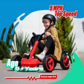 img 2 attached to Электрический картинг Rollplay Flex Kart XL 12 В для детей от 5 лет с функцией компактного складывания, регулируемым сиденьем, противоскользящими резиновыми полосками и максимальной скоростью 5 миль в час