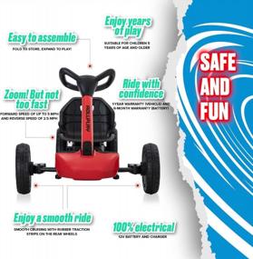 img 1 attached to Электрический картинг Rollplay Flex Kart XL 12 В для детей от 5 лет с функцией компактного складывания, регулируемым сиденьем, противоскользящими резиновыми полосками и максимальной скоростью 5 миль в час