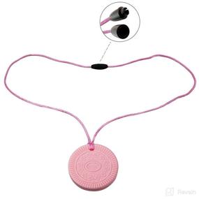 img 2 attached to 🍪 Silicone Biscuit Chew Necklace - Effective Chewable Pendant for Boys and Girls, Autism, ADHD, SPD, Oral Motor Aids, Sensory Toy for Kids & Adults (Pink)