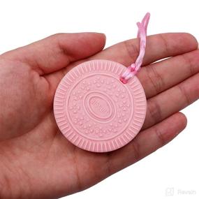 img 1 attached to 🍪 Silicone Biscuit Chew Necklace - Effective Chewable Pendant for Boys and Girls, Autism, ADHD, SPD, Oral Motor Aids, Sensory Toy for Kids & Adults (Pink)