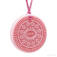 🍪 silicone biscuit chew necklace - effective chewable pendant for boys and girls, autism, adhd, spd, oral motor aids, sensory toy for kids & adults (pink) logo