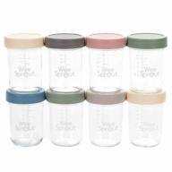 8 set 8 oz weesprout glass baby food storage jars with lids - freezer, microwave & dishwasher safe for infants/babies logo