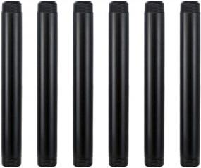 img 4 attached to GeilSpace 6 Pack Of 3/4" × 8" Black Metal Pipes - Ideal For DIY Industrial Shelving - Fits Standard 3/4" Black Threaded Pipes And Fittings - Vintage Industrial Steel Pipe (Black)