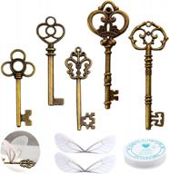 aokbean dragonfly winged skeleton keys with crystals and string - set of 50 for diy crafts, party decorations and jewelry making logo
