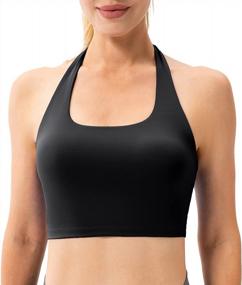 img 3 attached to Lavento Women'S Halter Sports Bra - The Ultimate Yoga Bralette Crop Top