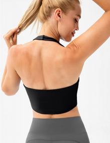 img 2 attached to Lavento Women'S Halter Sports Bra - The Ultimate Yoga Bralette Crop Top