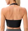 lavento women's halter sports bra - the ultimate yoga bralette crop top logo