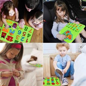 img 1 attached to 🔒 SIMBOOM Busy Board for Toddlers - Montessori Fine Motor Skill Toys, Educational Sensory Board with Buckles - Travel Activities for Toddlers in Car and Airplane (Green)