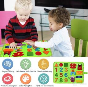 img 2 attached to 🔒 SIMBOOM Busy Board for Toddlers - Montessori Fine Motor Skill Toys, Educational Sensory Board with Buckles - Travel Activities for Toddlers in Car and Airplane (Green)