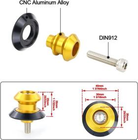 img 2 attached to Xitomer M8 X1.25 Motorcycle Swing Arm Spools/Swing Arm Stand Screw - Compatible with GSX-R600/750/1000, SV, CBR600RR/1000RR, Z650/Z900/ZX-6R/ZX-10R, Ninja400, S1000RR (Gold)